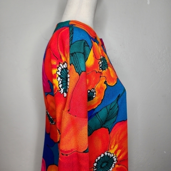 Vintage Mid Century Mod 60s Handmade Floral Maxi Dress Size‎ Small - Picture 8 of 15